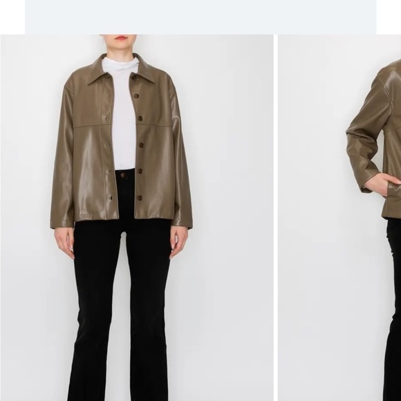 MELLODAY Faux Leather Shirt Jacket
OLIVE, Size Small NEW - Picture 1 of 3